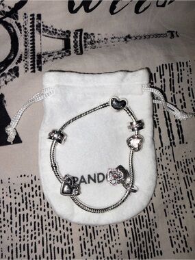 Pandora Silver Heart Charm Bracelet